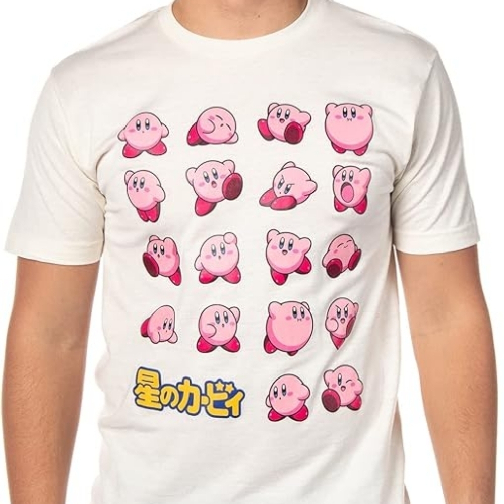Kirby Graphic Tee - Cream and Pink men's size 3 XL fashion women's Nintendo